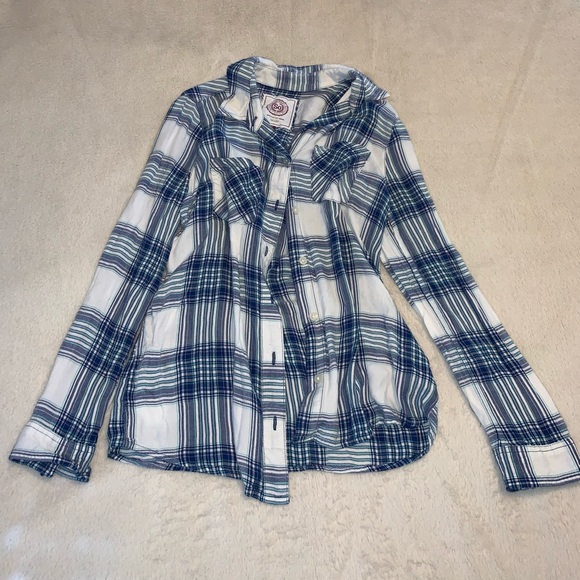 So // White & Blue Flannel - Picture 4 of 6